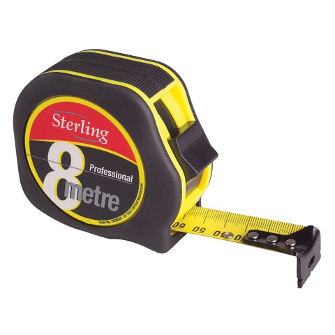 STERLING PROFESSIONAL 8MX25MM METRIC TAPE